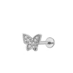 Schmetterling Pavé Labret aus Titan