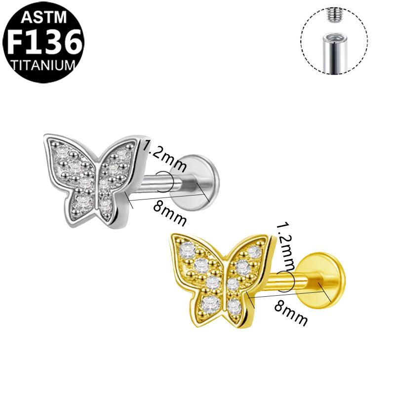 Schmetterling Pavé Labret aus Titan