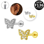 Schmetterling Pavé Labret aus Titan