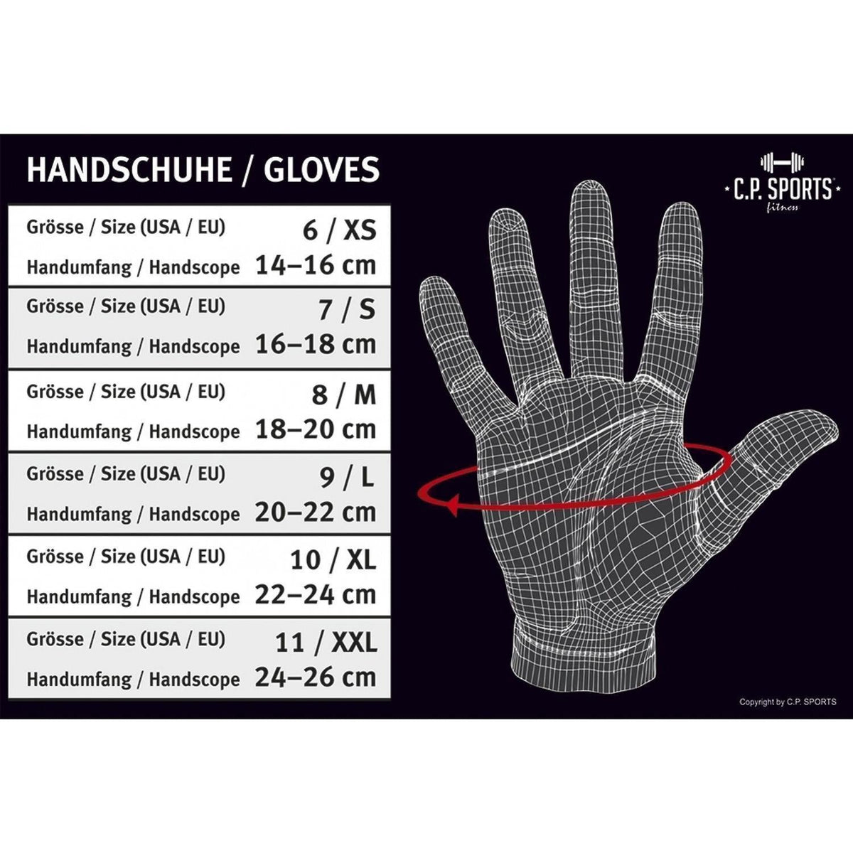 Leder Fitness Handschuhe mit Bandage - C.P. Sports - F16
