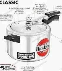 Hawkins Classic Pressure Cooker 5L (CL50) – Aluminium Inner Lid Pressure Cooker