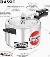 Hawkins Classic Pressure Cooker 5L (CL50) – Aluminium Inner Lid Pressure Cooker