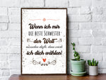 Holzschild Beste Schwester der Welt