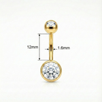 Doppelkristall Zarge Bauchnabelpiercing aus Titan