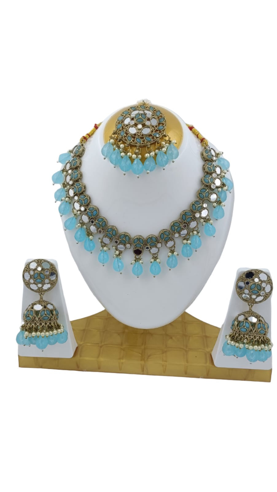 Mirror Necklace earring with Mangtika in Hamburg