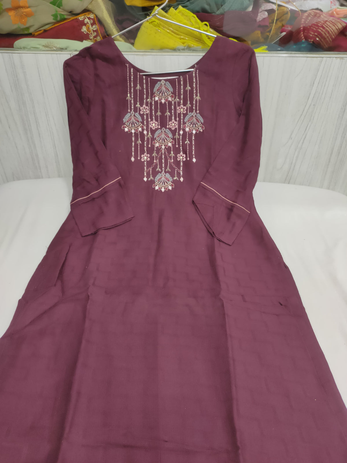 Cotton Rayon kurti with Handwork Embroidery in Munich