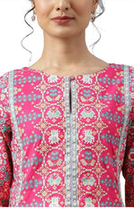 Dark Pink A-line printed kurti in Munich