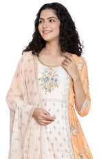 Peach kurta Tights Dupatta Set