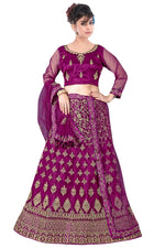 Tittle:- Complete Stitched Embroidered Lehenga Choli In Germany (Rani Pink)/Bridal Lehenga In Germany