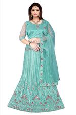 Tittle:- Complete Stitched Embroidered Lehenga Choli In Germany (Sea Green)/Bridal Lehenga In Germany