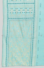 Peach Printed straight Kurta-plazzo-dupatta set in Berlin