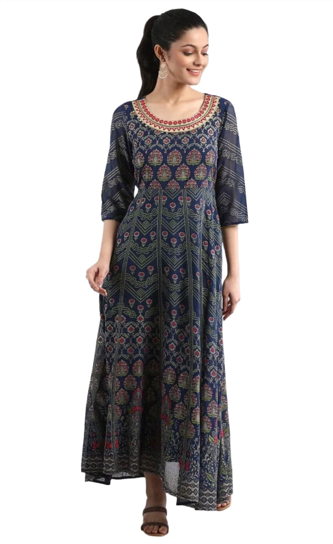 Navy Blue Georgette Dress in Germany