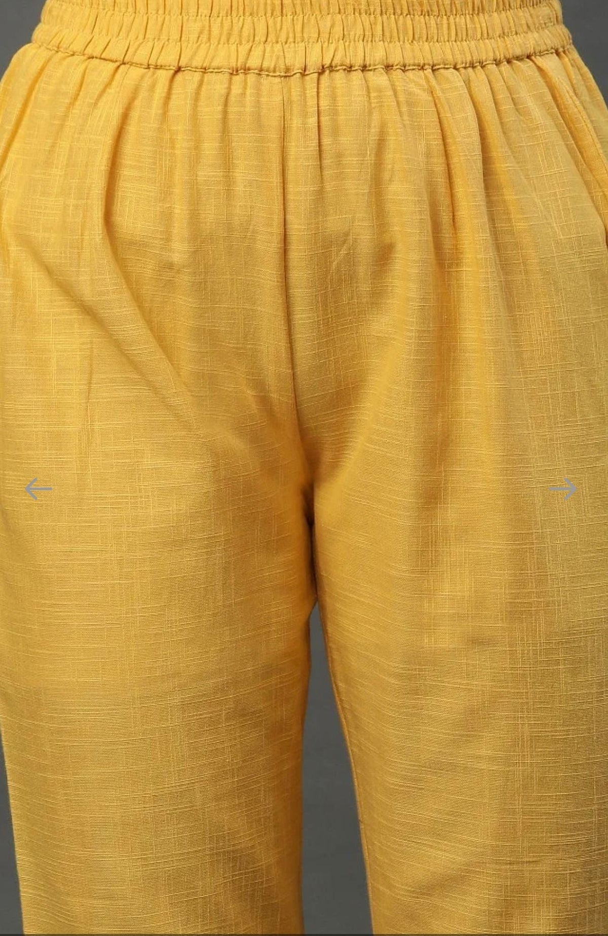 Yellow embroided kurta plazzo Golden dupatta set in Poland