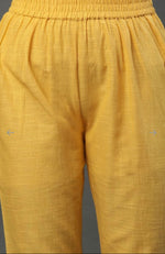 Yellow embroided kurta plazzo Golden dupatta set in Poland