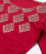 Red embroided kurta plazo coral dupatta set in berlin