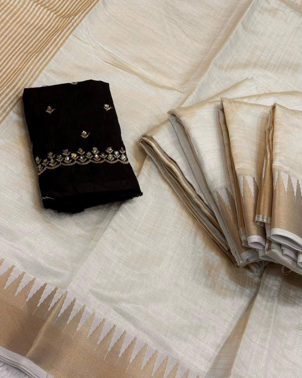 Manipuri Tussar Saree(Onam Saree)