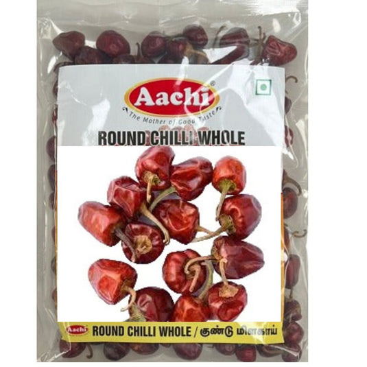 Aachi Round Red Chilli with stem 100g