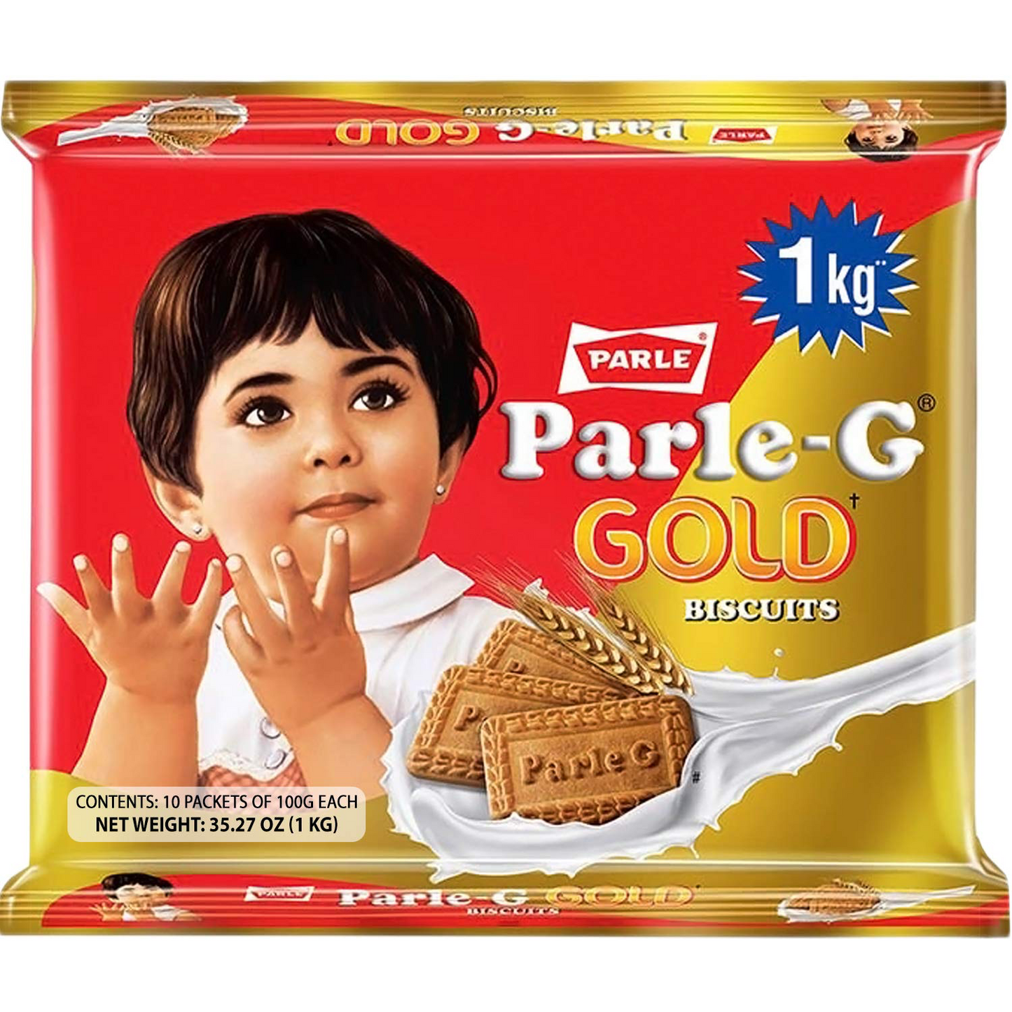 Parle-G Biscotti Gold (confezione famiglia) 1kg Confezione per esportazione