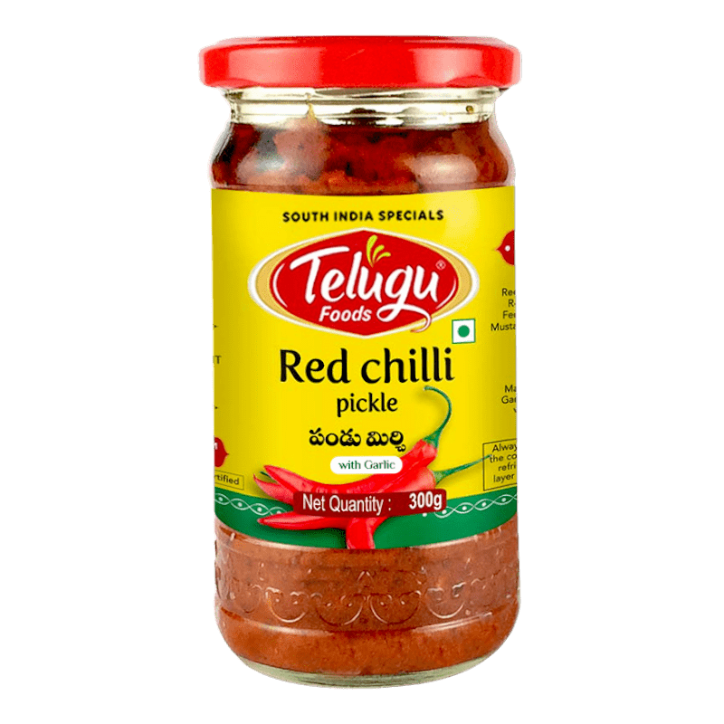 Telugu Foods green Chilli Pickle (with garlic) 300g