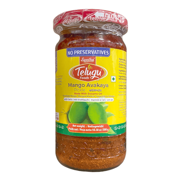 Telugu Foods Mangue Avakava Pickle (à l'ail) 300 g