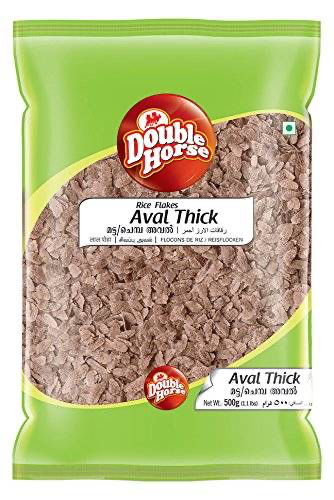Double Horse Red Aval Rice Flakes / Poha thick 500g