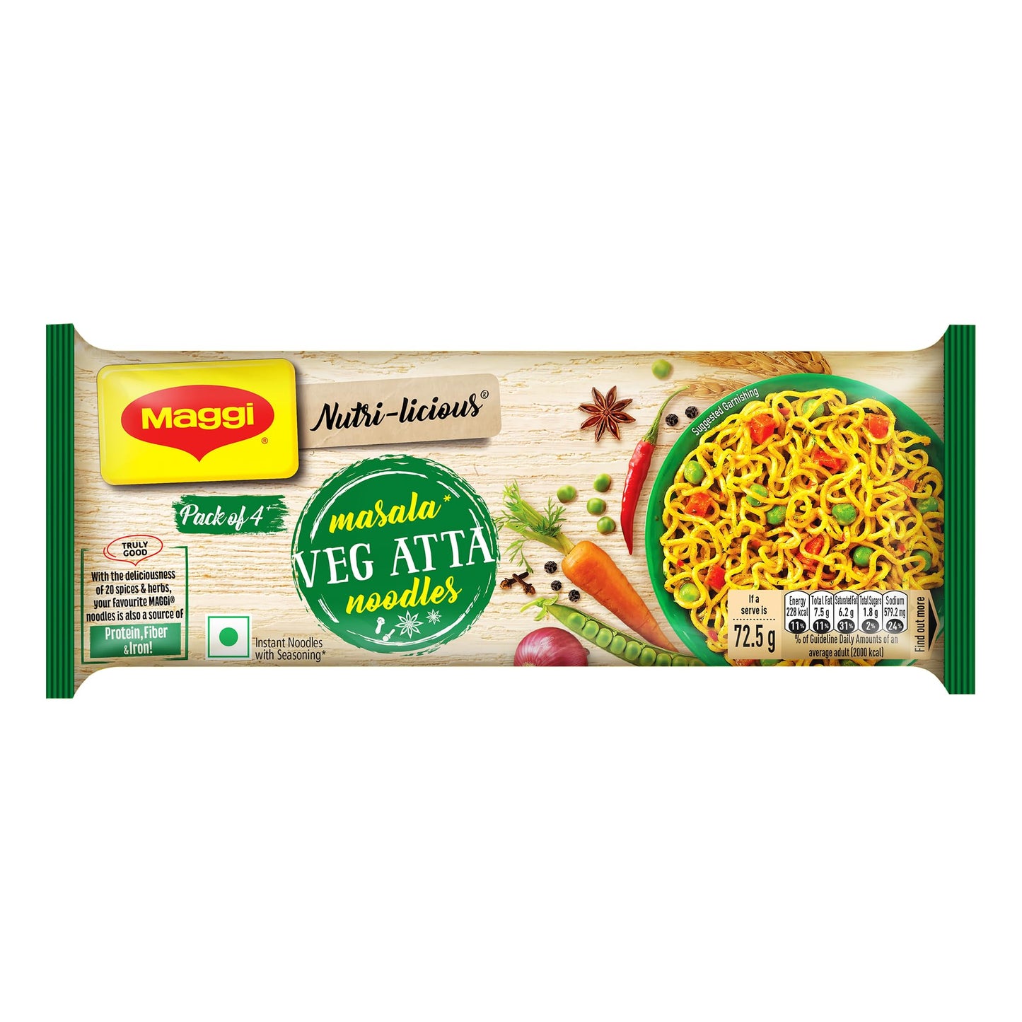 Maggi Masala Noodles Vegetali con Farina 290g
