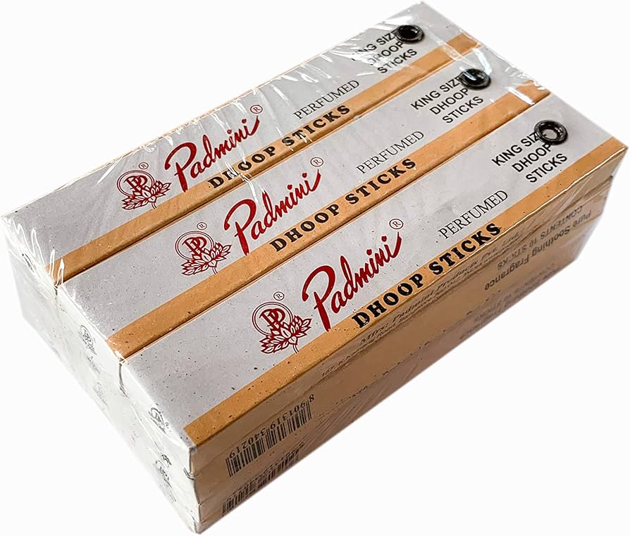 Padmini Palitos de Incienso - 12 Cajas de 10 Palitos - Total 120 Palitos - Rey de 5"