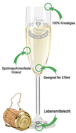 Stölzle Lausitz Sektglas mit Gravur "Ich Liebe Dich"