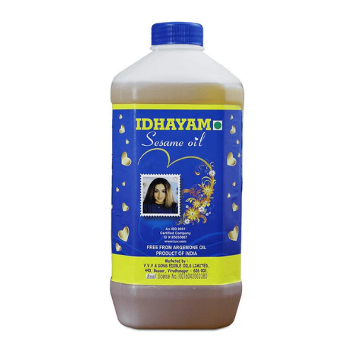 Idhayam Olio di Sesamo / Gingelly 1 Litro (Confezione per Esportazione)
