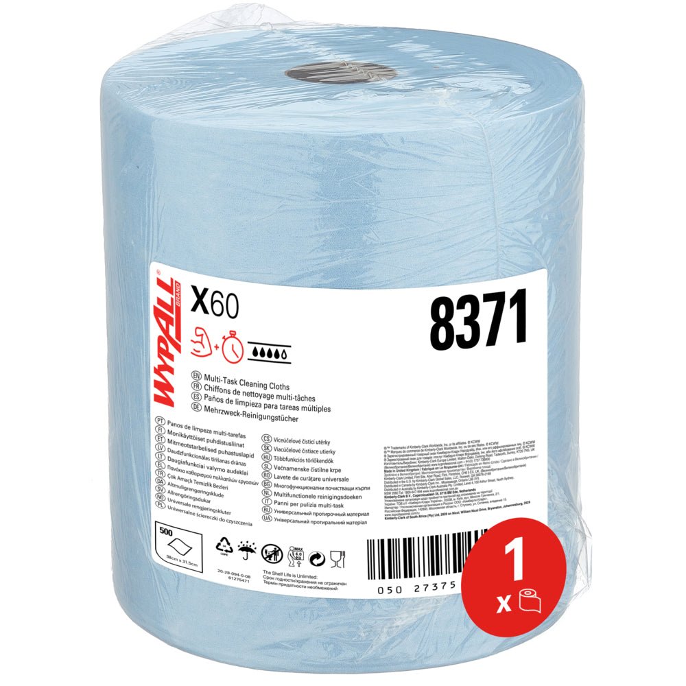 WypAll® X60 General Clean - Großrolle / Blau - 1 Roll x 500 Sheets | Karton (1 Rolle)