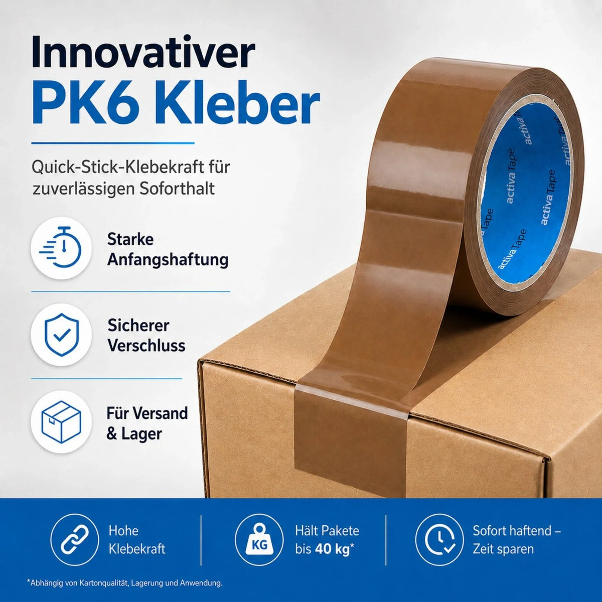 Paketklebeband Braun 48 mm x 66 m – BOPP Paketband