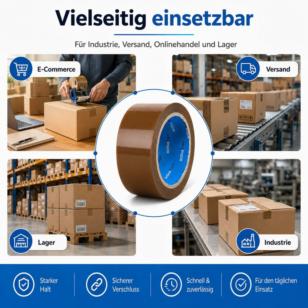 Paketklebeband Braun 48 mm x 66 m – BOPP Paketband