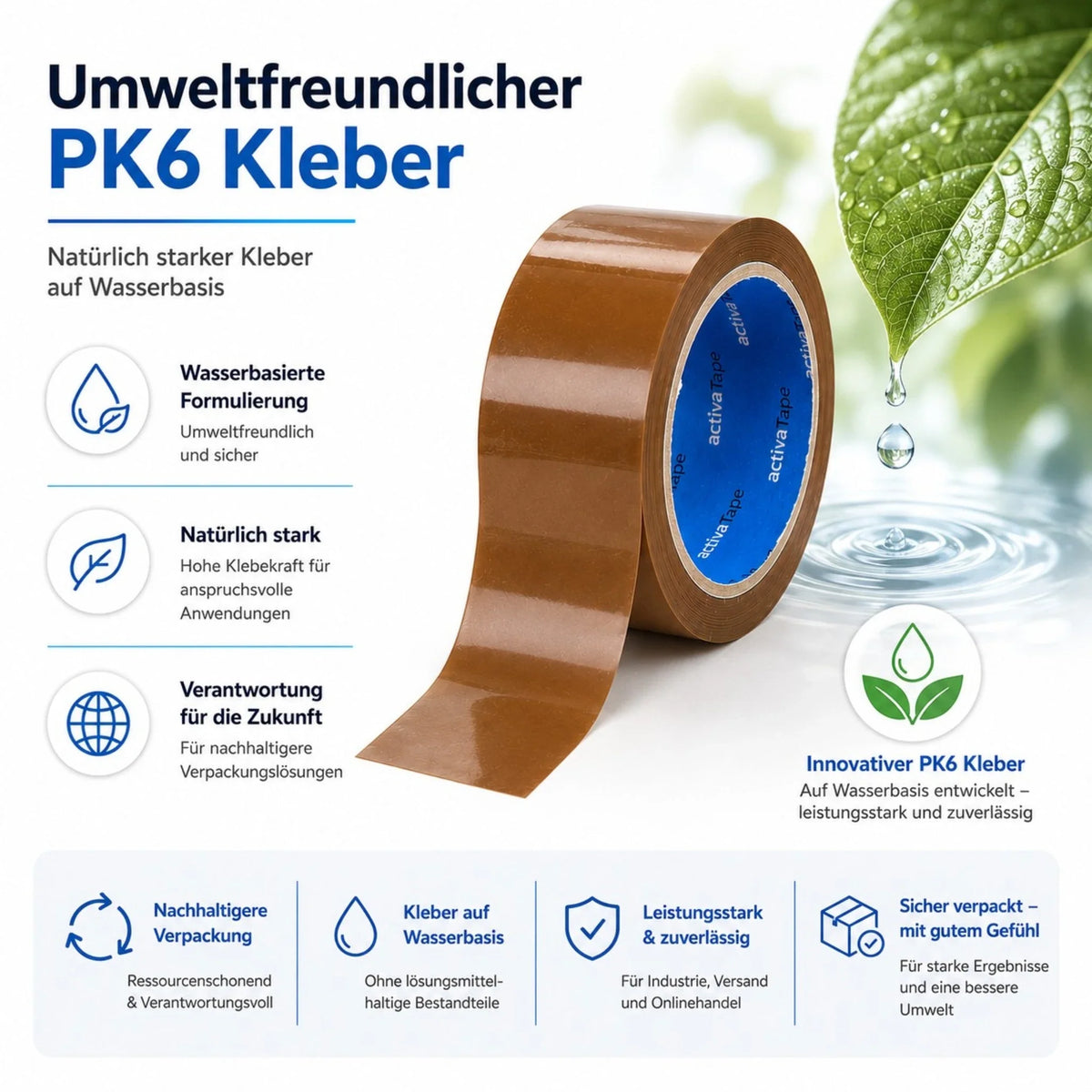 Paketklebeband Braun 48 mm x 66 m – BOPP Paketband