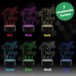 Graviertes Acrylglas im Dinosaurier Design mit LED-Sockel