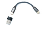 Audio Decoder Kabel 10 cm USB 3.1 Typ C Stecker zu Stecker geflochten Adapter für DAC oder AMP | System-S