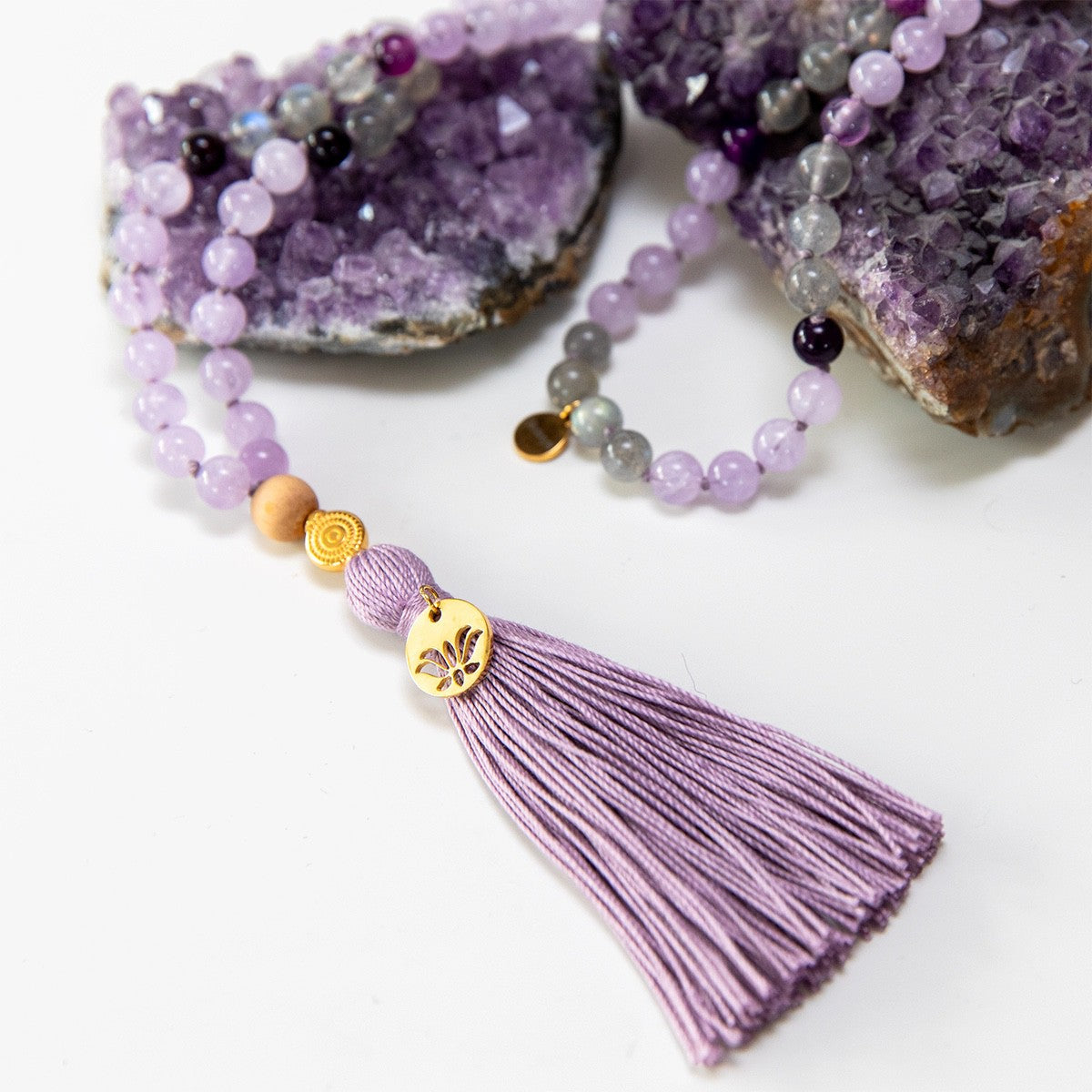 Mala Peaceful Mind - mit Amethyst & Mondstein