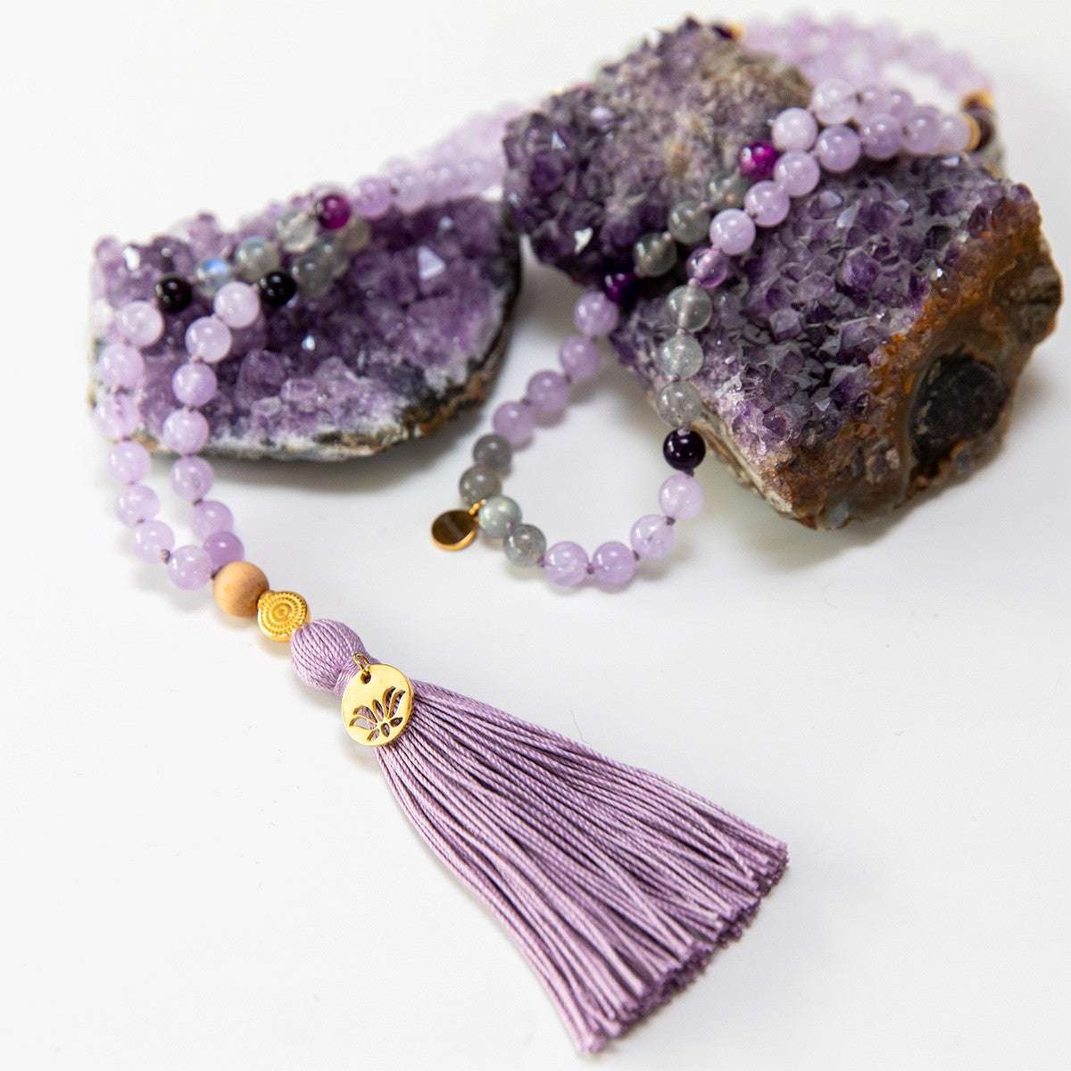 Mala Peaceful Mind - mit Amethyst & Mondstein