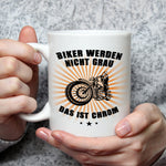 Bedruckte Tasse mit Spruch Biker werden nicht grau