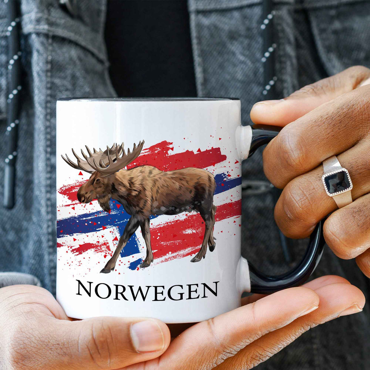 Bedruckte Tasse mit Motiv Norwegen