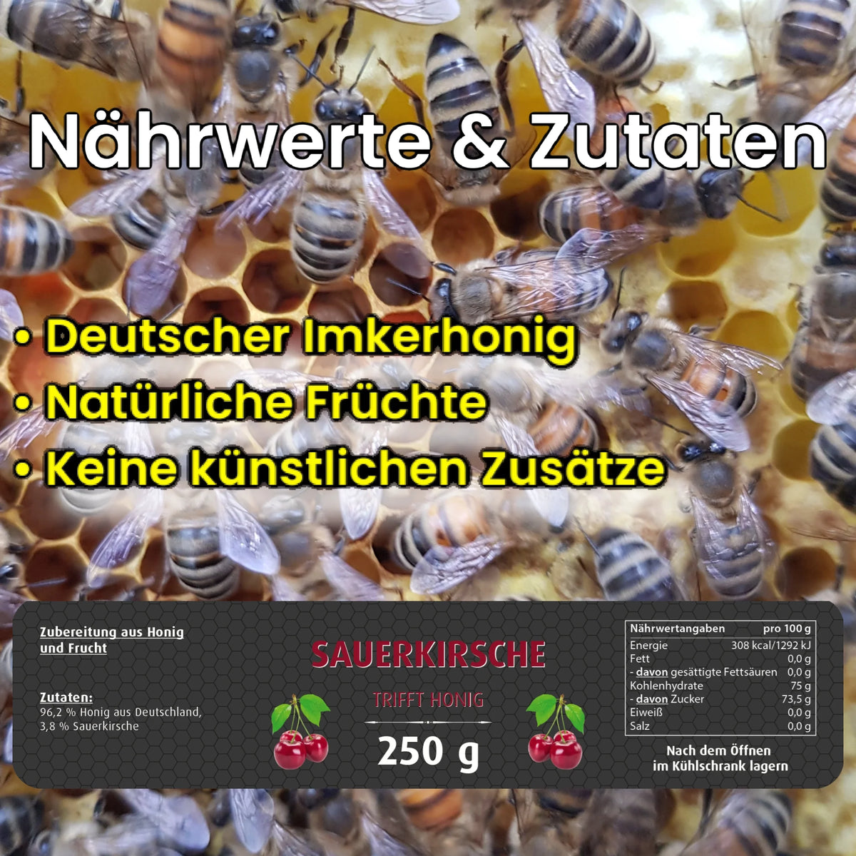 Honig-Geschenkpaket mit zwei Gläsern
