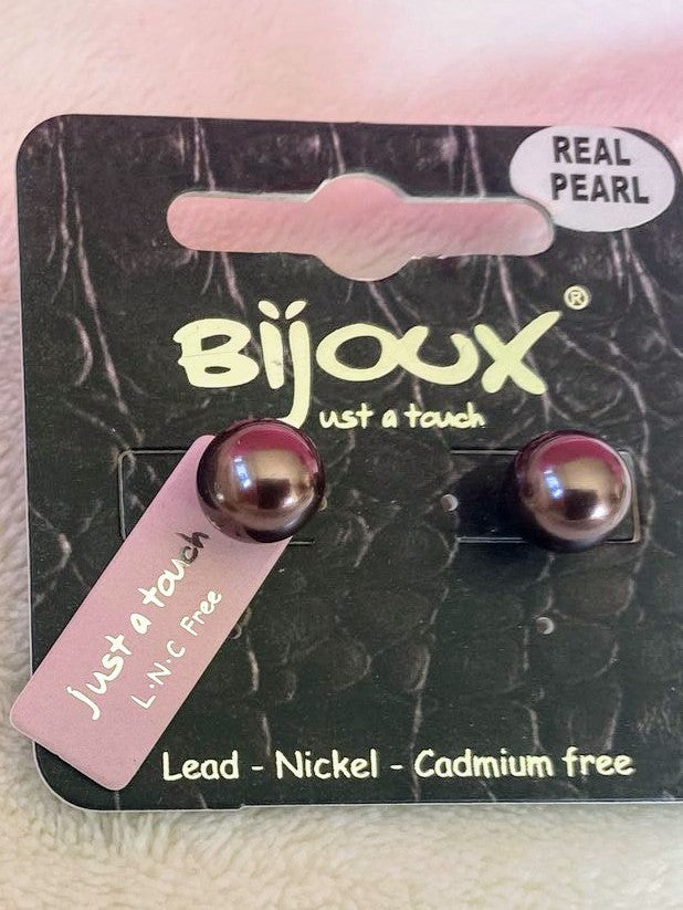 Ohrringe Echte Perle 10mm Durchmesser Brombeer Pin - von Bijoux 9059503