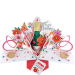 Grußkarte PopUp "Happy Birthday" Champagner