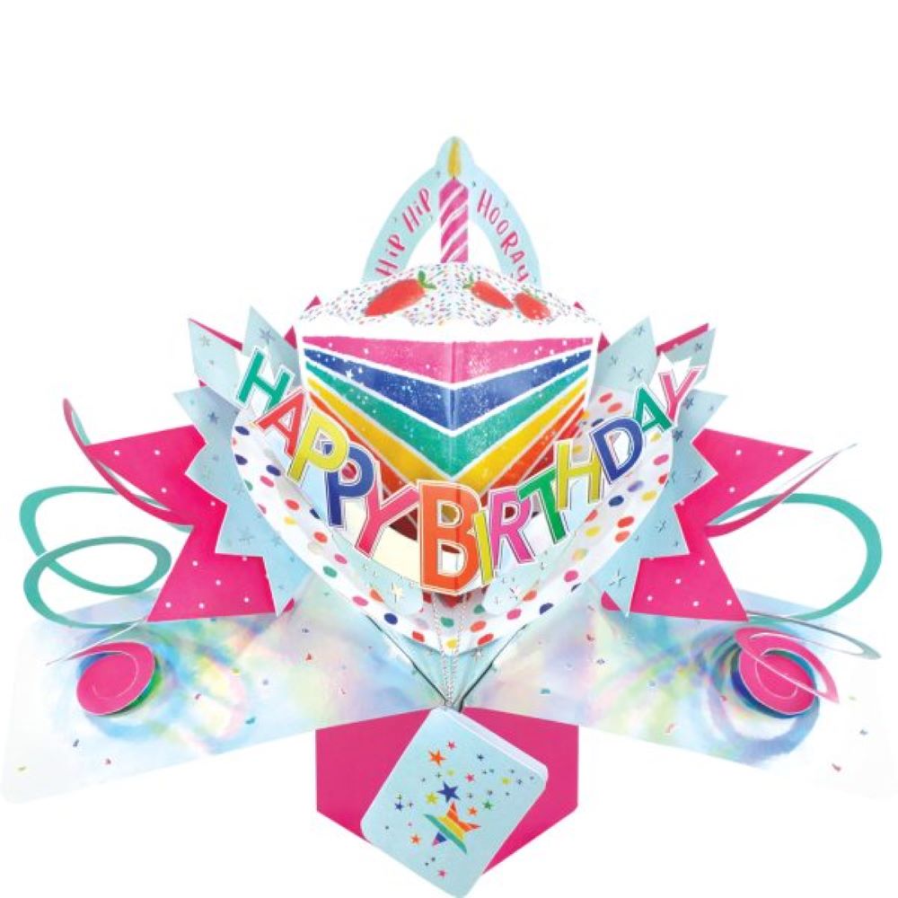 Grußkarte PopUp "Happy Birthday" Rainbow Cake