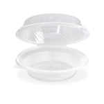 Salatschale (PP) mit Dipfach im Domdeckel klar 1600ml