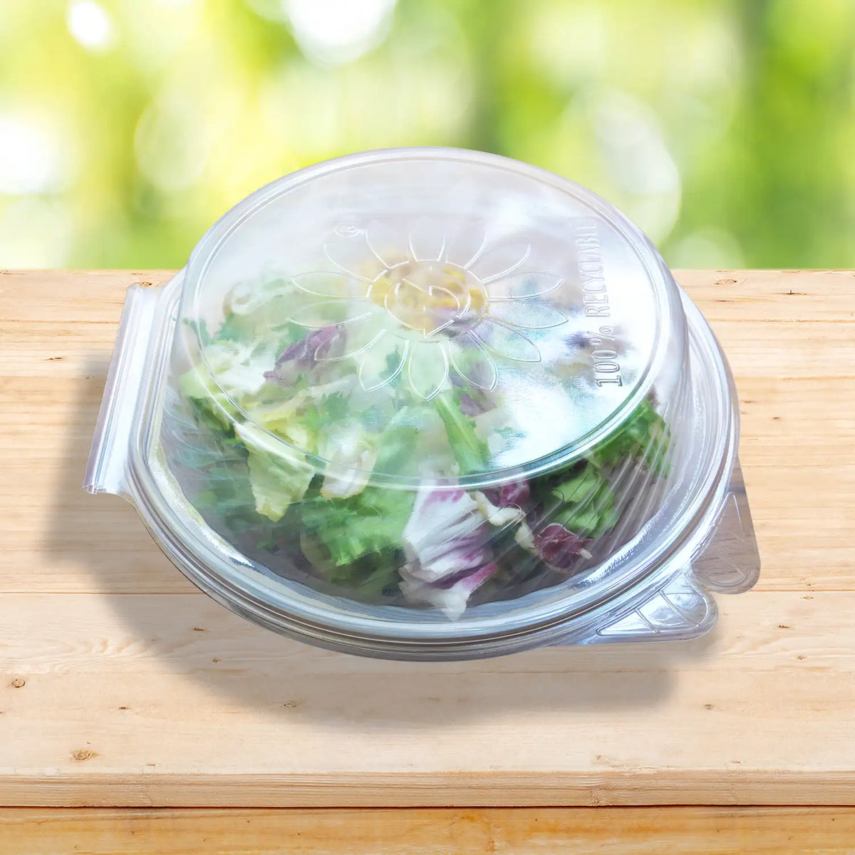 Salatschale (PP) mit Domdeckel klar 2200ml