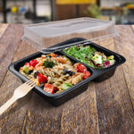 Menü-Schale (PP) Reware Lunch wiederverwendbar 2-geteilt schwarz 227 x 178 x 49 mm