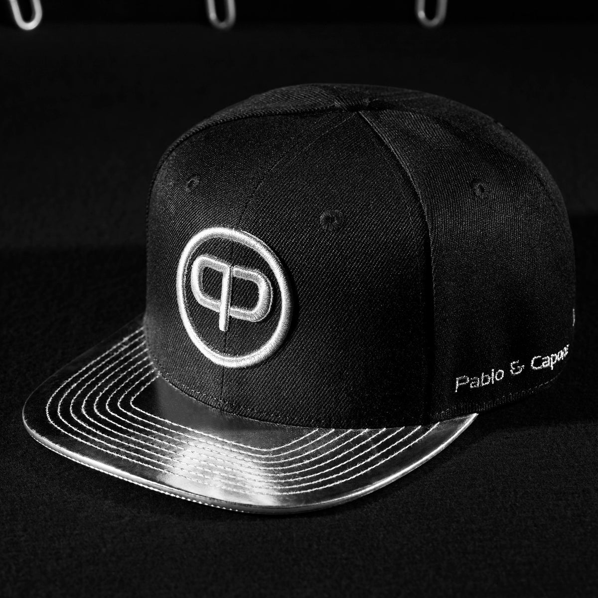 Snapback Cap - Black on Silver