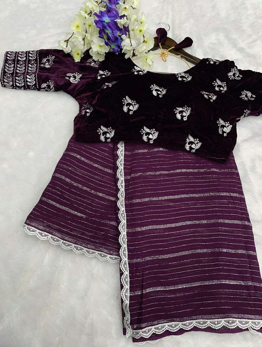 Presenting you most beautiful saree with stiched blouse(Indian Saree)) Namma Markt