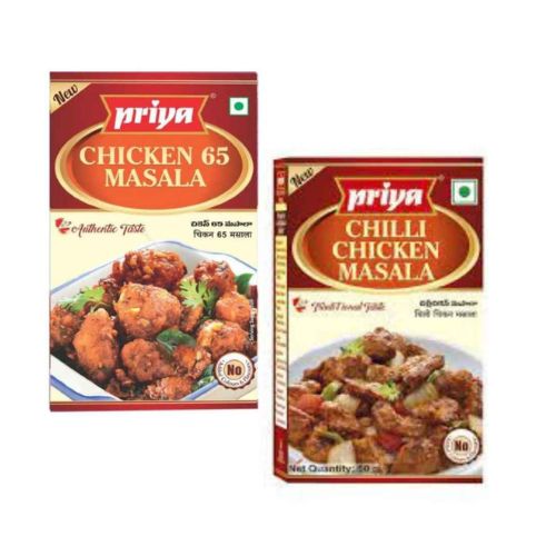 Priya Chicken Chettinad Masala 50gm & Priya Chicken 65 Masala 50gm