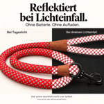 Reflektierende Hundeleine© mit Handschlaufe und veganem Leder in 4 Farben und Varianten Namma Markt